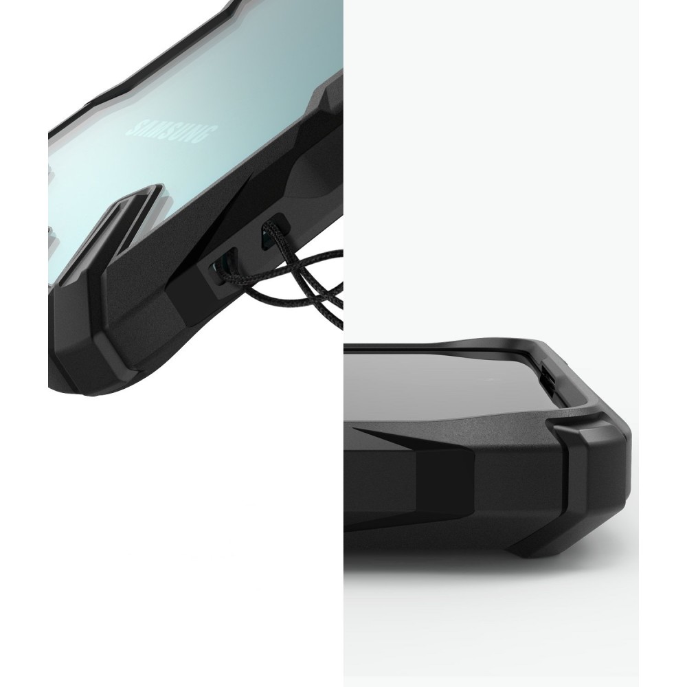 Schutzhülle Rearth Ringke Fusion X für Samsung Galaxy A51, transparent mit dem schwarzen Rahmen