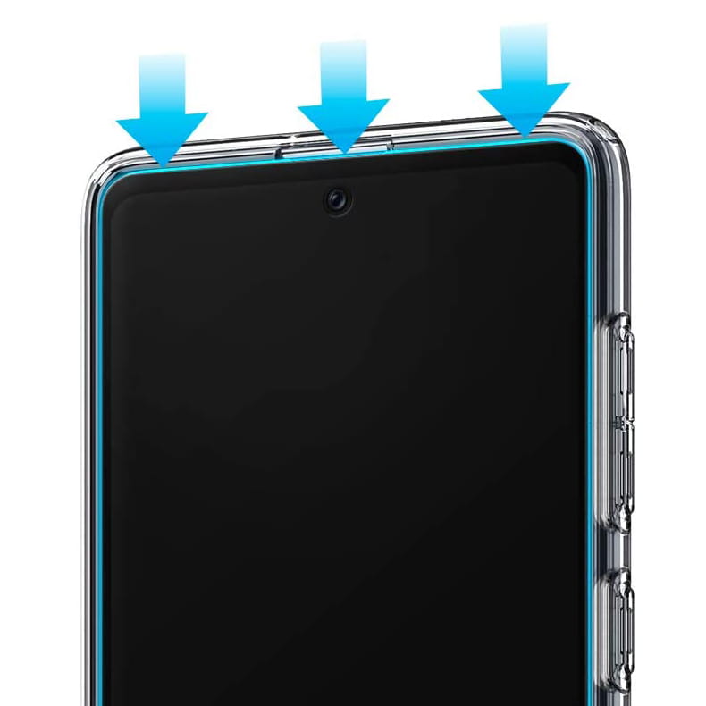 Spigen gehärtetes Glas.tR Slim FC für Galaxy A71 - kompatibel mit Hülle, schwarzer Rahmen