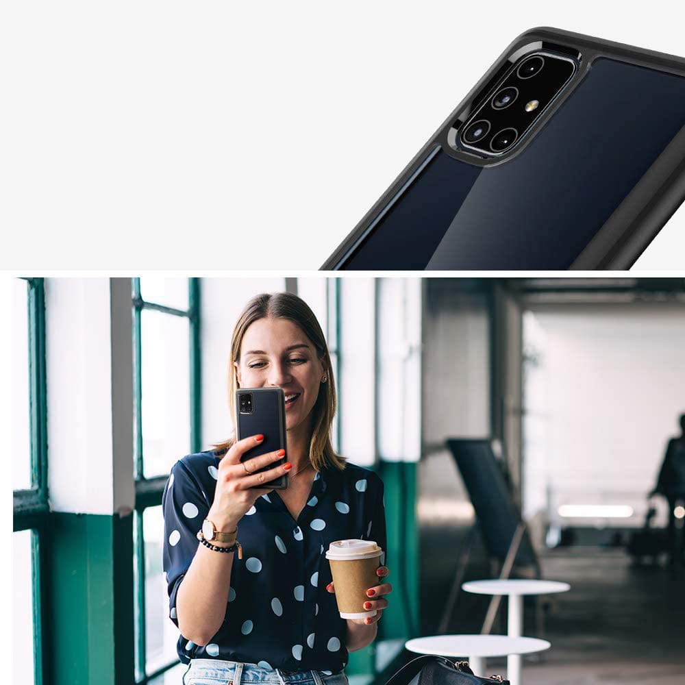 Originale Hülle Ultra Hybrid von Spigen für Galaxy M51, schwarz