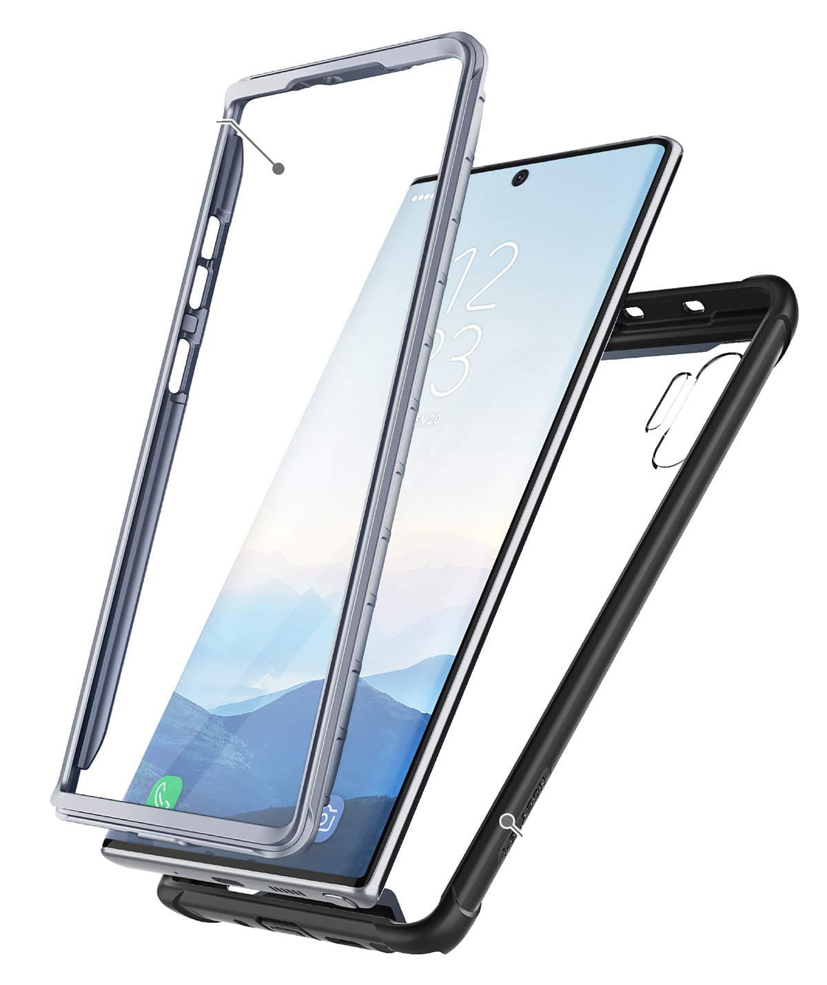 Gepanzerte Schutzhülle Supcase i-Blason Ares noSP für Galaxy Note 10 Plus, schwarz.