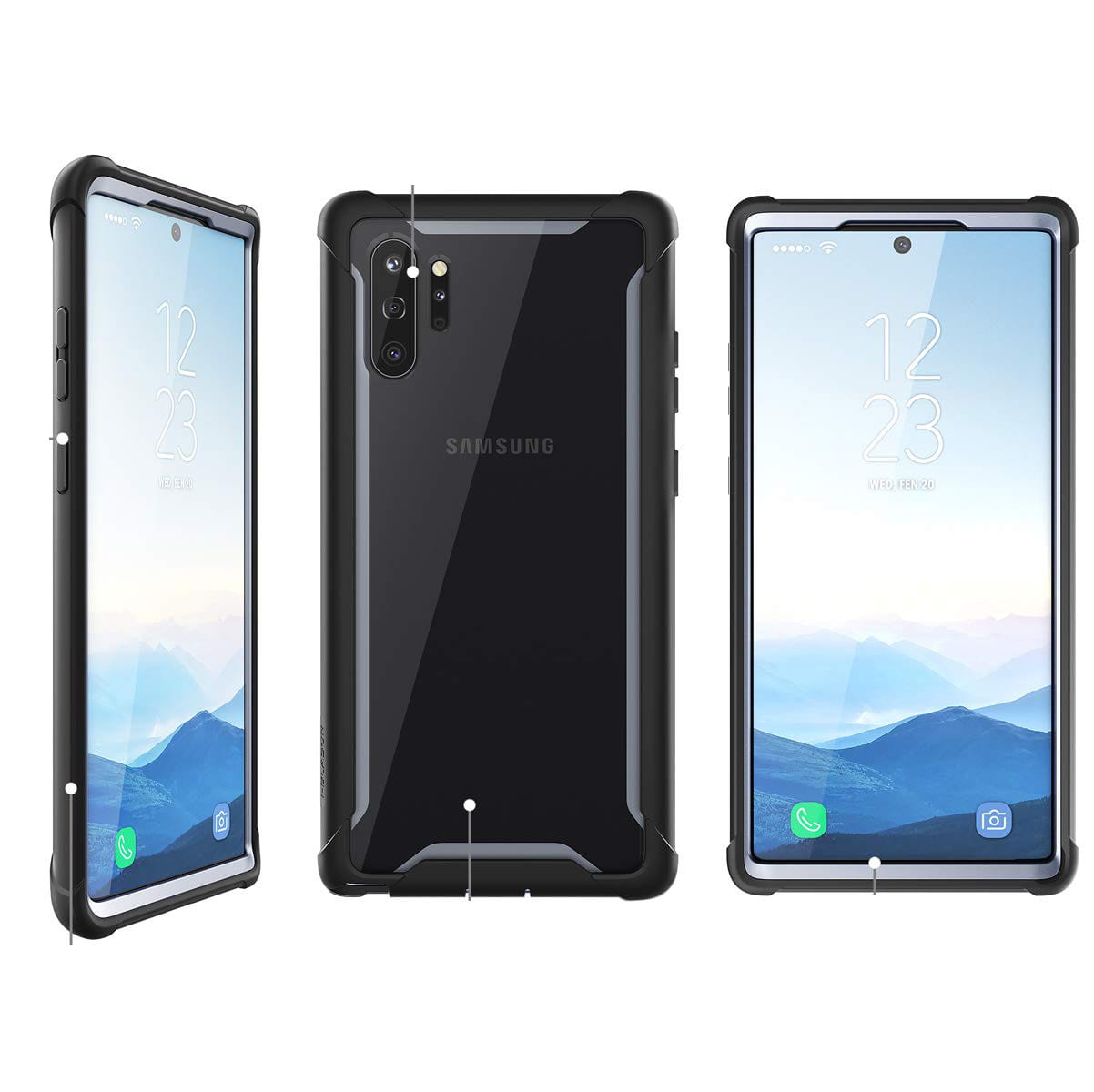 Gepanzerte Schutzhülle Supcase i-Blason Ares noSP für Galaxy Note 10 Plus, schwarz.