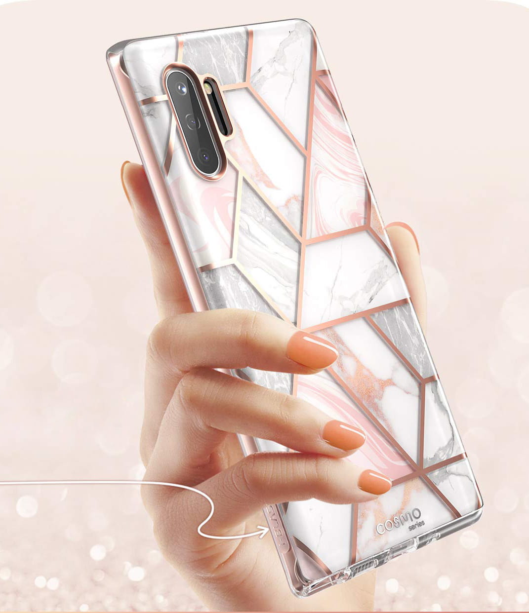 Gepanzerte Schutzhülle Supcase i-Blason Cosmo für Galaxy Note 10 Plus, rosa.