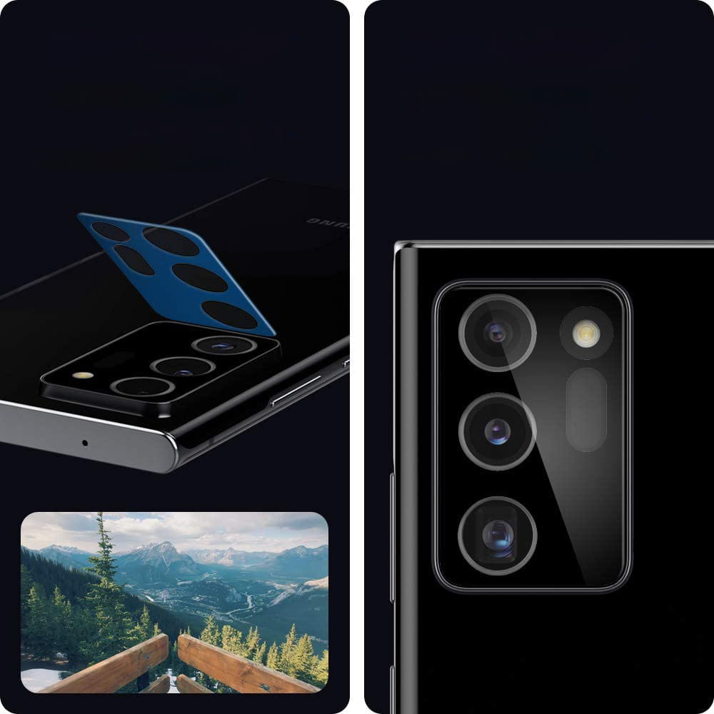 Gehärtetes Glas für Kamera Spigen Glas.tR Slim Optik 2-Pack für Galaxy Note 20 Ultra, kompatibel mit Hülle, schwarz