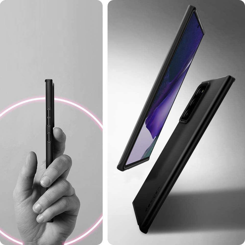 Originale Hülle von Spigen aus der Thin Fit Serie für Galaxy Note 20 Ultra, schwarz.