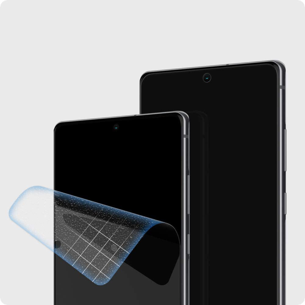 Flexible Folie der Marke Spigen für Galaxy Note 20, mit den meisten Schutzhüllen kompatibel.