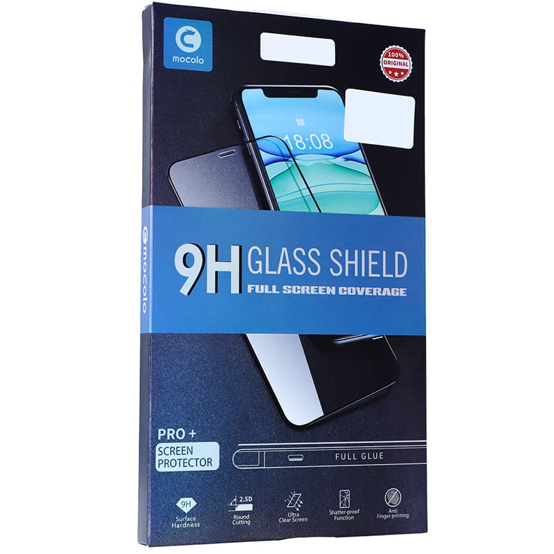 Gehärtetes Glas Mocolo TG+ 2.5D Full Glue für Galaxy Note 20 mit schwarzem Rahmen.
