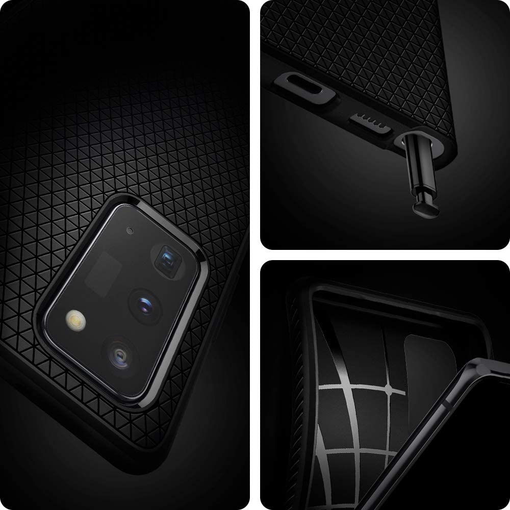 Originale Hülle von Spigen aus der Liquid Air Serie für Galaxy Note 20, schwarz.