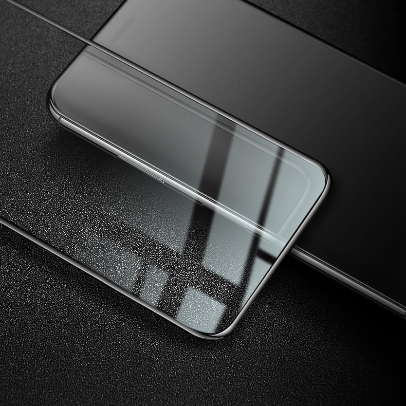Gehärtetes Glas Mocolo TG+ 2.5D Full Glue für Galaxy S10 Lite mit schwarzem Rahmen.