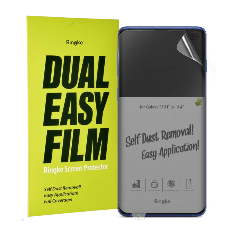 Hydrogel-Schutzfolie Ringke Dual Easy Film für Galaxy S10 Plus, 2 Stück.