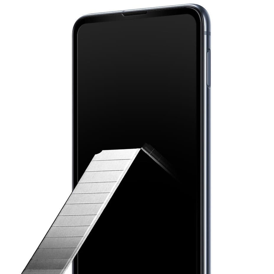 Spigen gehärtetes Glas.tR Slim FC für Galaxy S10e- kompatibel mit Hülle, schwarzer Rahmen