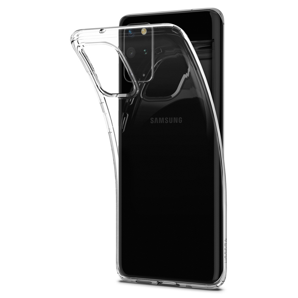 Transparente Hülle Spigen Crystall Flex für Galaxy S20 Plus.