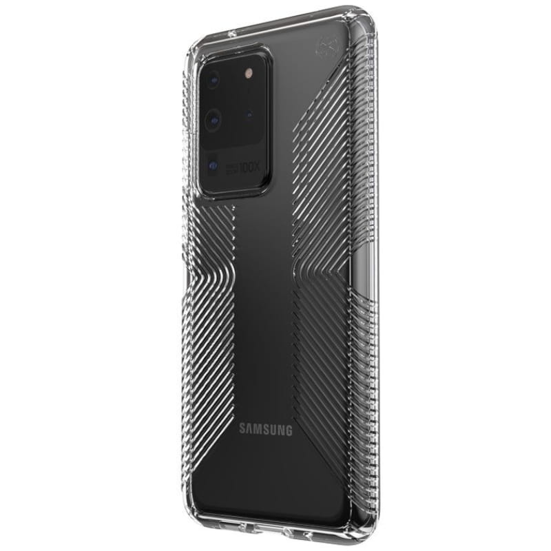 Hülle Speck Presidio Perfect Clear + Grip mit Microban-Beschichtung für Galaxy S20 Ultra, transparent.