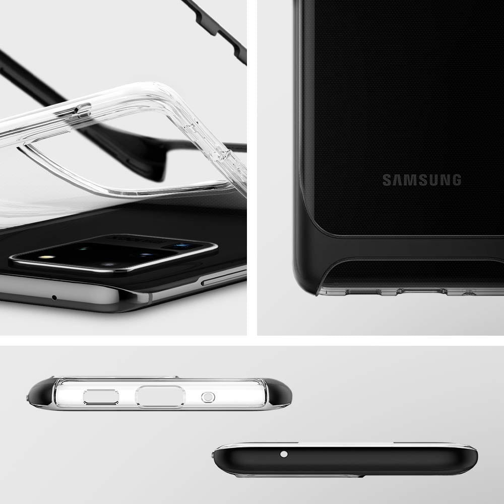 Originale Hülle Neo Hybrid CC von Spigen für Samsung Galaxy S20 Ultra, schwarz.
