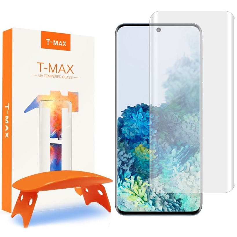 Gehärtetes Glas T-Max Mobile Liquid Full Glue 3D UV Tempered Glass für Galaxy S20 Plus