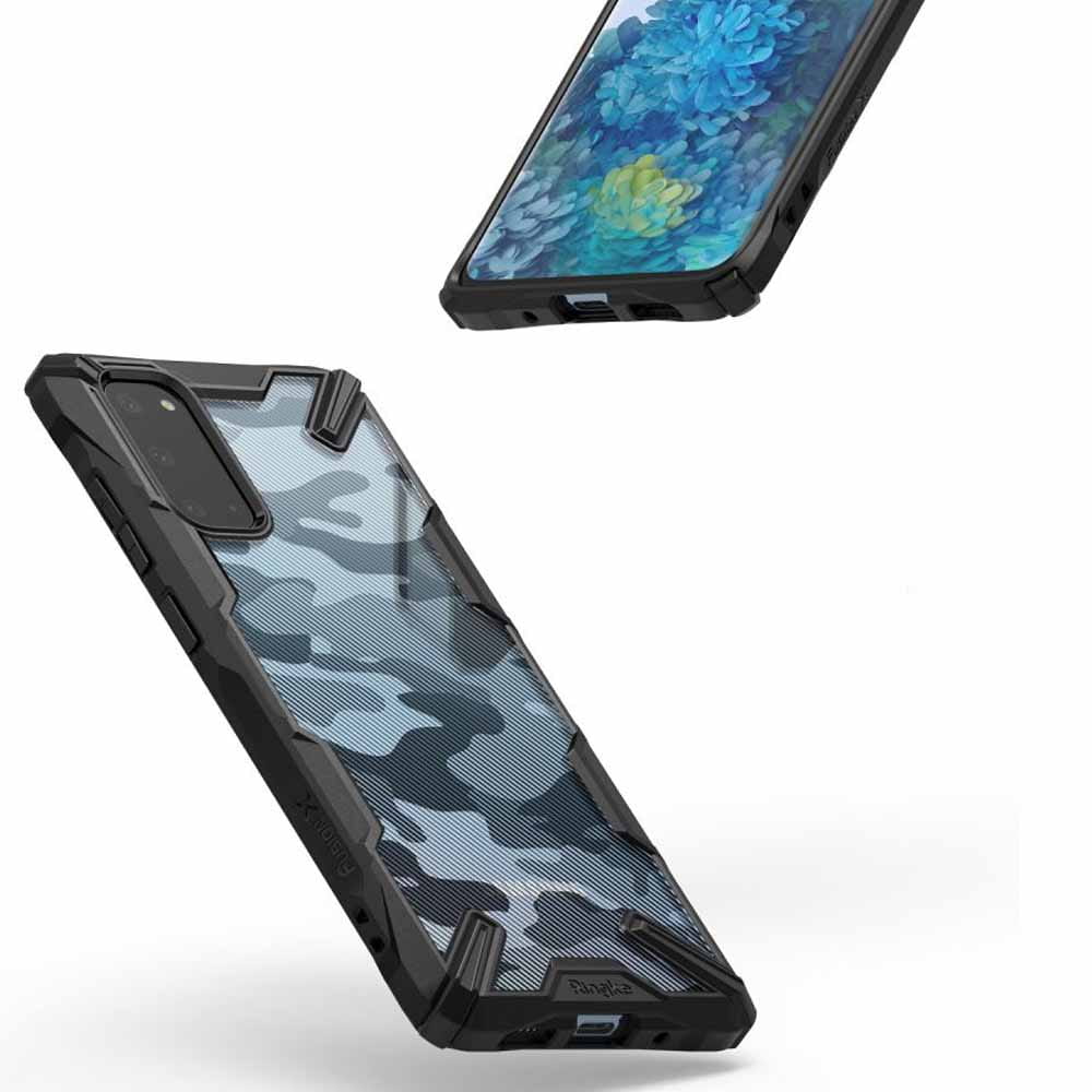 Schutzhülle Rearth Ringke Fusion X für Samsung Galaxy S20, transparent mit dem schwarzen Rahmen