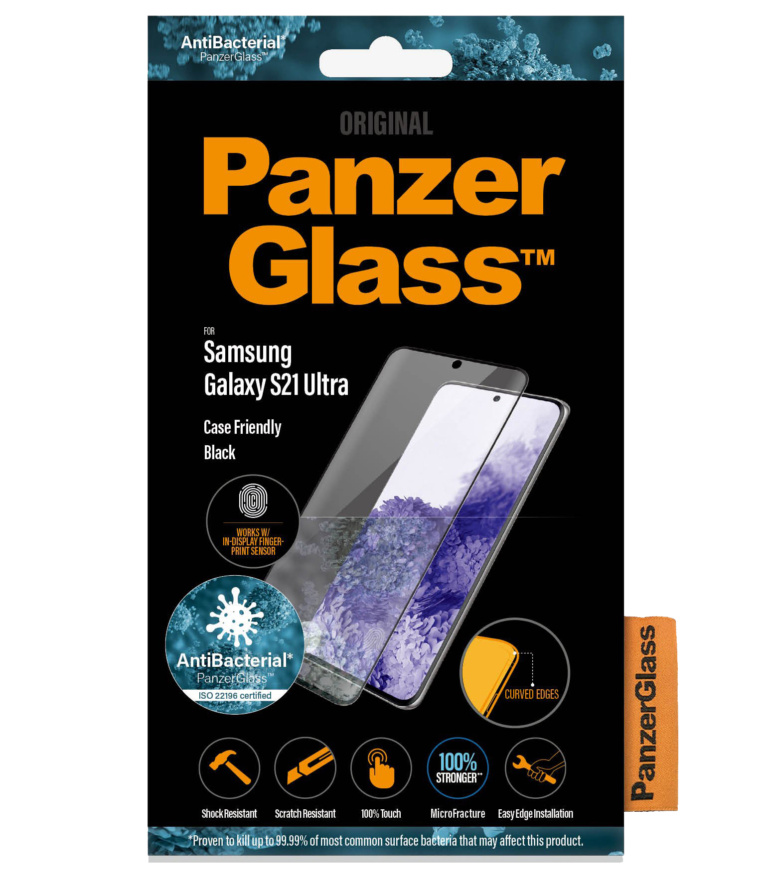 Antibakterielles Glas PanzerGlass Case Friendly Curved Edges