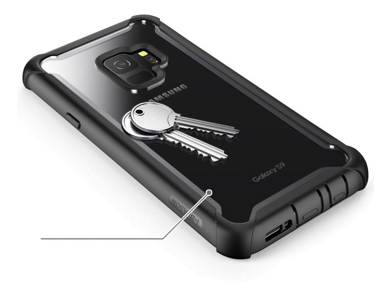 Gepanzerte Schutzhülle mit eingebautem Displayschutz Supcase i-Blason Ares für Galaxy S9, schwarz.