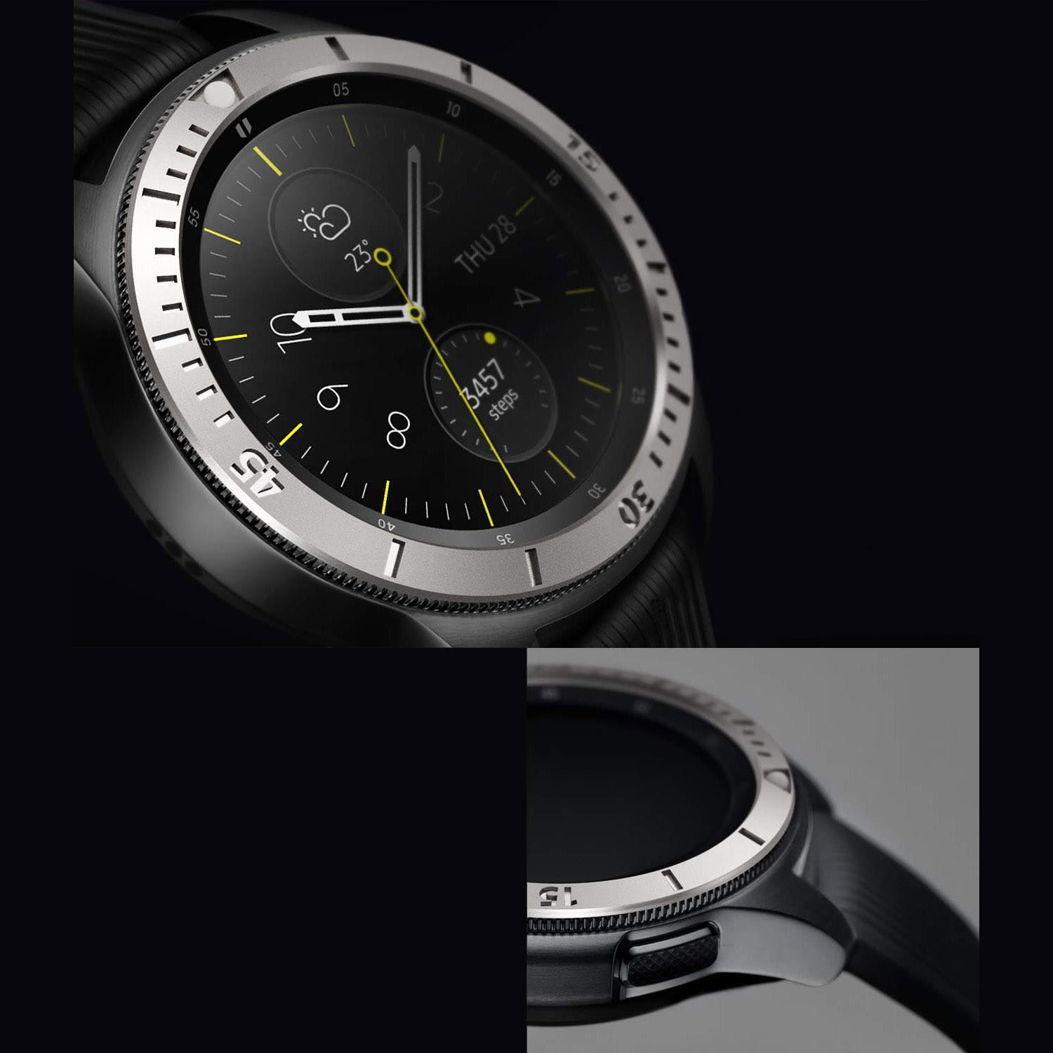 Originaler Rahmen Ringke aus der Bezel Styling Stainless Steel Serie für Galaxy Watch 42mm, silbern.