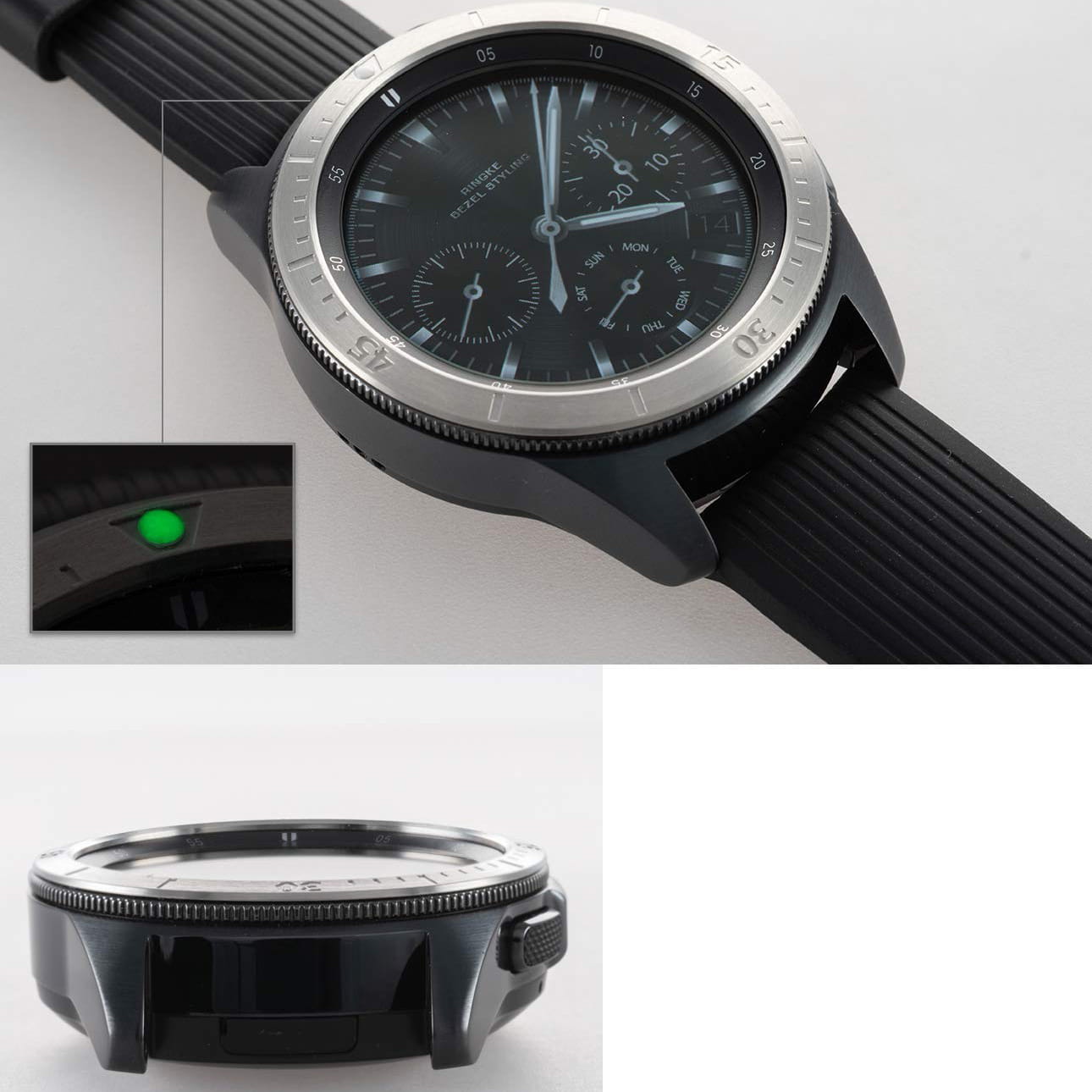 Originaler Rahmen Ringke aus der Bezel Styling Stainless Steel Serie für Galaxy Watch 42mm, silbern.