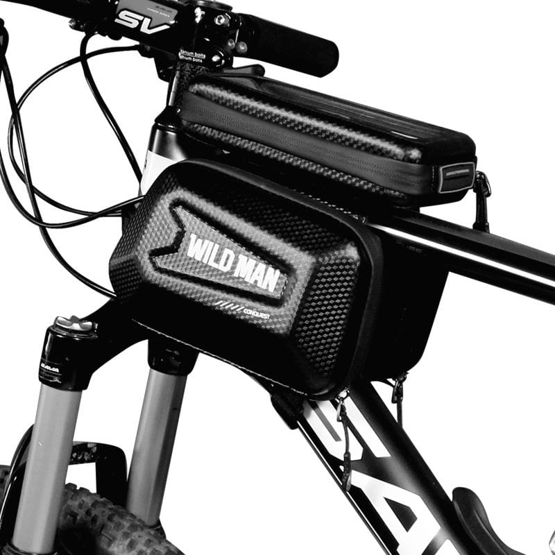 Dreifache Fahrradgepäcktasche WildMan HardPouch "XL", schwarz.